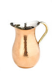 1.5 Qt. Decor Copper Hammered Water Pitcher Brass Ice Guard & Handle