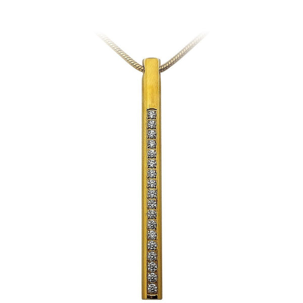 B.Tiff Pavé I Gold Plated Bar Pendant