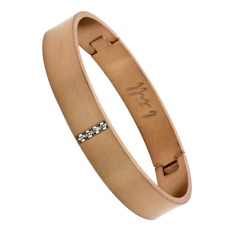 B.Tiff Rose Gold Plated Pavé Row Bangle Bracelet