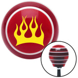 Yellow Crescent Flames Red Stripe Shift Knob with M16 x 15 Insert