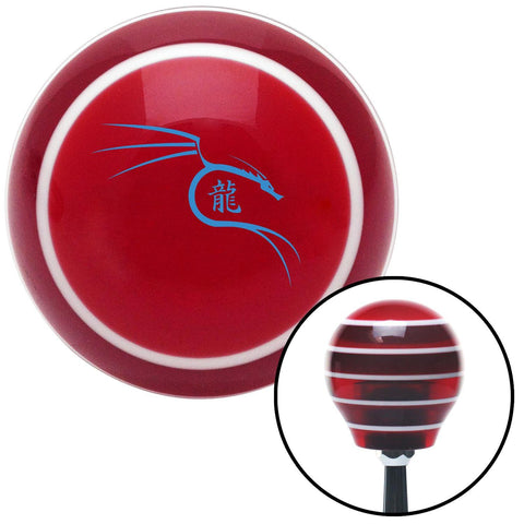 Blue Dragon Symbol Red Stripe Shift Knob with M16 x 15 Insert