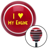 Yellow I 3 MY ENGINE Red Stripe Shift Knob with M16 x 15 Insert