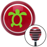 Green Simple Turtle Red Stripe Shift Knob with M16 x 15 Insert