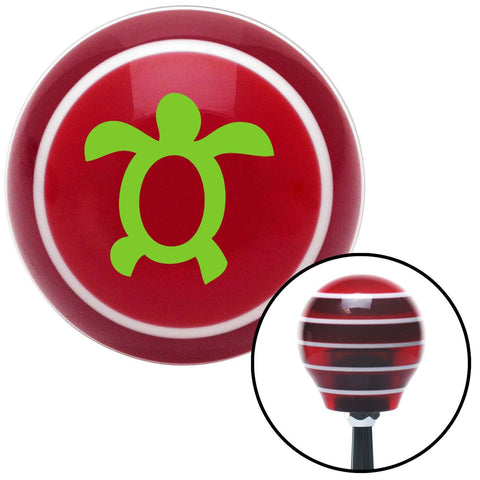 Green Simple Turtle Red Stripe Shift Knob with M16 x 15 Insert