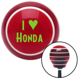 Green I 3 HONDA Red Stripe Shift Knob with M16 x 15 Insert
