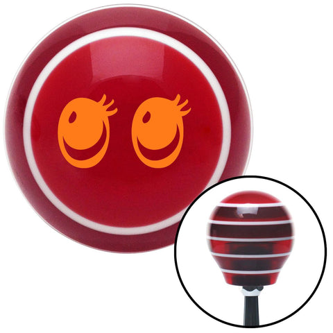 Orange Cute Eyes Red Stripe Shift Knob with M16 x 15 Insert