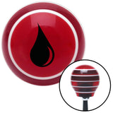 Black Paint Drip Red Stripe Shift Knob with M16 x 15 Insert