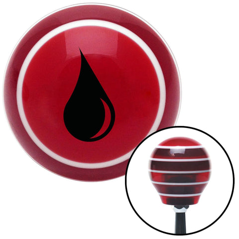 Black Paint Drip Red Stripe Shift Knob with M16 x 15 Insert