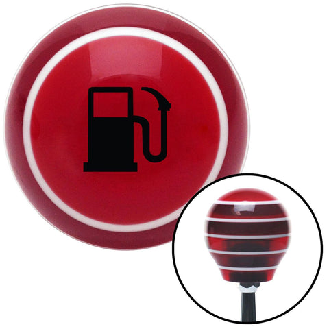 Black Gas Station Tank Red Stripe Shift Knob with M16 x 15 Insert