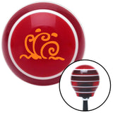 Orange Hawaiian Waves 1 Red Stripe Shift Knob with M16 x 15 Insert
