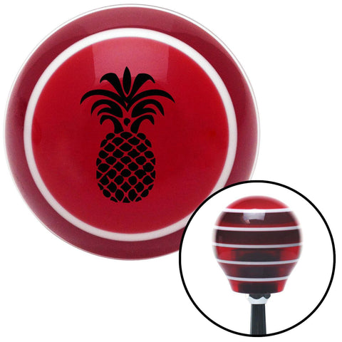 Black Hawaiian Pineapple Red Stripe Shift Knob with M16 x 15 Insert