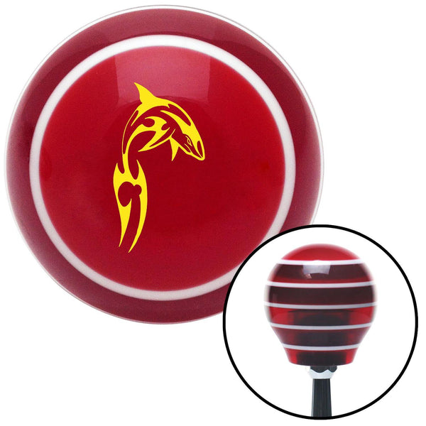 Yellow Dolphin in Air Red Stripe Shift Knob with M16 x 15 Insert