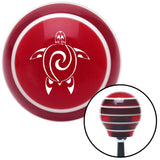 White Abstract Turtle Red Stripe Shift Knob with M16 x 15 Insert
