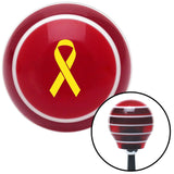 Yellow Ribbon w Overlap Red Stripe Shift Knob with M16 x 15 Insert