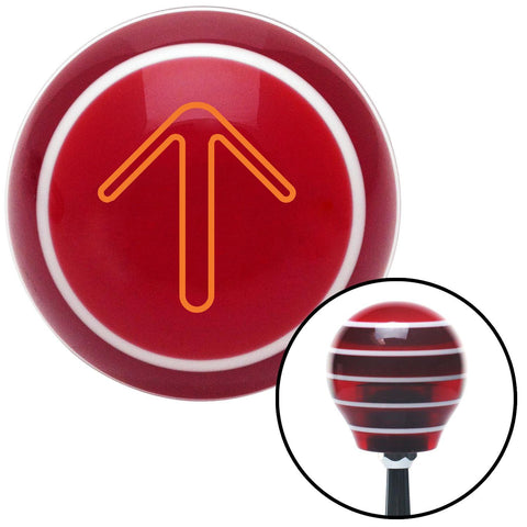 Orange Pointing Arrow Up Red Stripe Shift Knob with M16 x 15 Insert