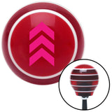 Pink Military Arrows Up Red Stripe Shift Knob with M16 x 15 Insert
