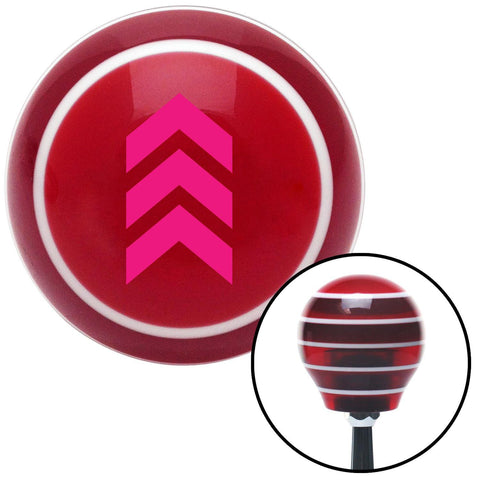 Pink Military Arrows Up Red Stripe Shift Knob with M16 x 15 Insert