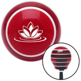 White Hawaiian Flower 6 Red Stripe Shift Knob with M16 x 15 Insert