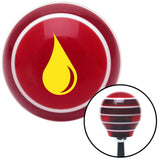 Yellow Paint Drip Red Stripe Shift Knob with M16 x 15 Insert