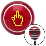 Yellow Middle Finger Red Stripe Shift Knob with M16 x 15 Insert