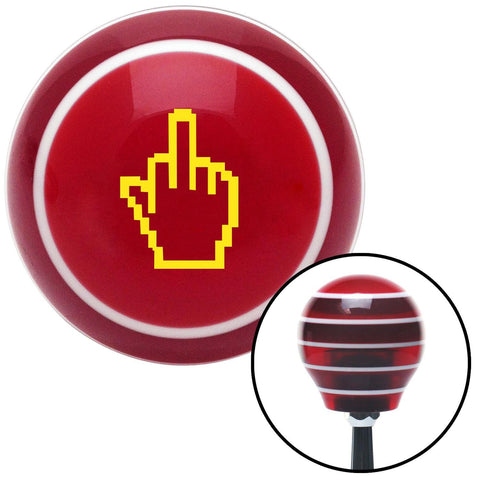 Yellow Middle Finger Red Stripe Shift Knob with M16 x 15 Insert