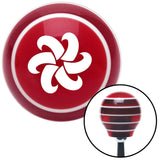 White Fan Blades Spinning Red Stripe Shift Knob with M16 x 15 Insert