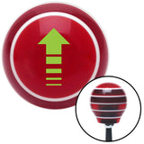 Green Broken Directional Arrow Up Red Stripe Shift Knob with M16 x 15 Insert