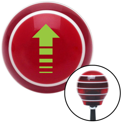 Green Broken Directional Arrow Up Red Stripe Shift Knob with M16 x 15 Insert
