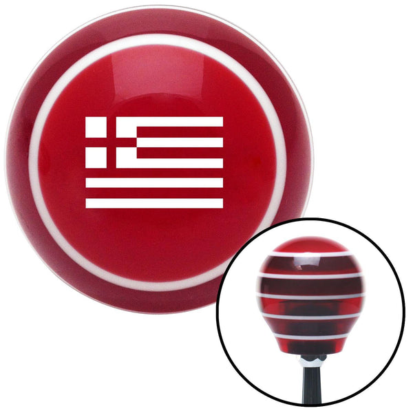 White Greece Red Stripe Shift Knob with M16 x 15 Insert