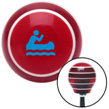 Blue Guy Paddling Canoe Red Stripe Shift Knob with M16 x 15 Insert