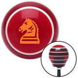 Orange Knight Horse Red Stripe Shift Knob with M16 x 15 Insert