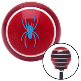 Blue Spider Image Red Stripe Shift Knob with M16 x 15 Insert