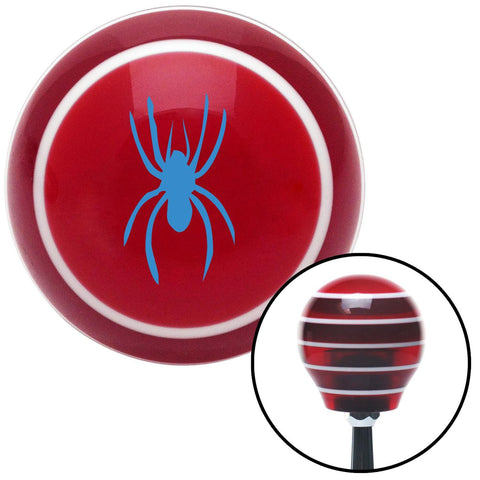 Blue Spider Image Red Stripe Shift Knob with M16 x 15 Insert