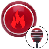 Red Flames Red Stripe Shift Knob with M16 x 15 Insert