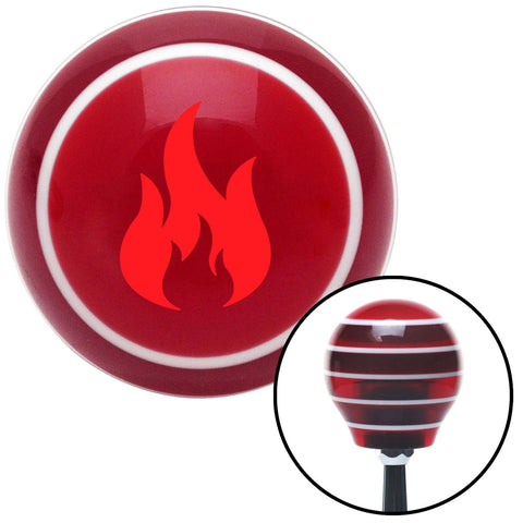 Red Flames Red Stripe Shift Knob with M16 x 15 Insert