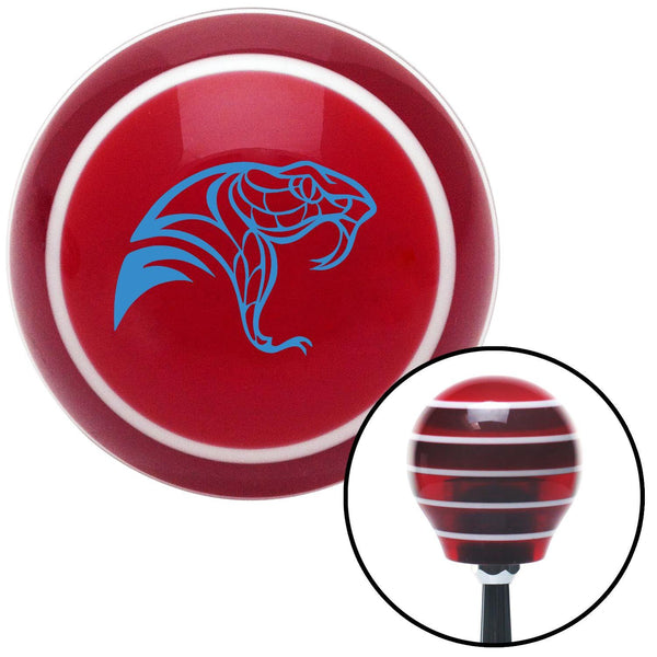 Blue Snake Profile Red Stripe Shift Knob with M16 x 15 Insert