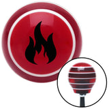 Black Flames Red Stripe Shift Knob with M16 x 15 Insert