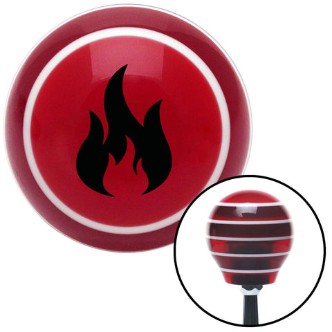 Black Flames Red Stripe Shift Knob with M16 x 15 Insert