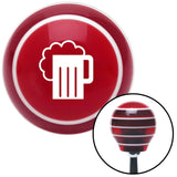 White Foaming Mug Red Stripe Shift Knob with M16 x 15 Insert