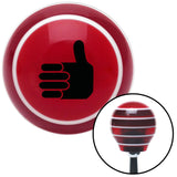 Black Thumbs Up Red Stripe Shift Knob with M16 x 15 Insert