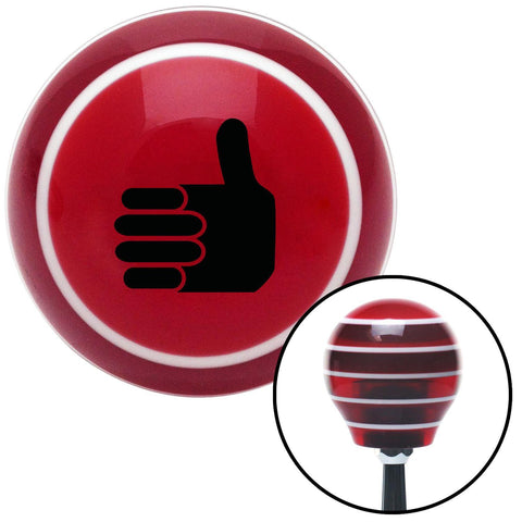 Black Thumbs Up Red Stripe Shift Knob with M16 x 15 Insert