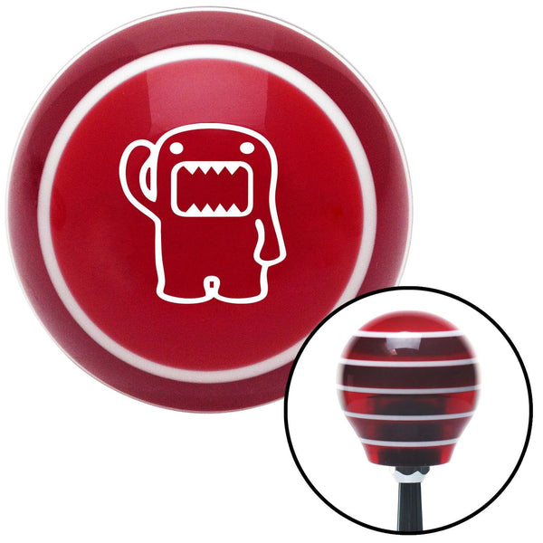 White Domo Classic Red Stripe Shift Knob with M16 x 15 Insert