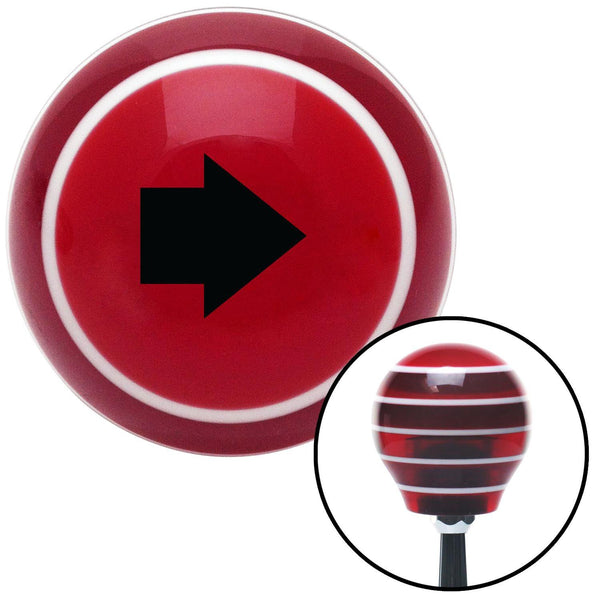 Black Solid Fat Arrow Right Red Stripe Shift Knob with M16 x 15 Insert