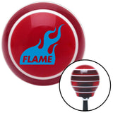 Blue Flame Icon Red Stripe Shift Knob with M16 x 15 Insert