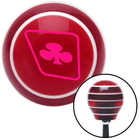 Pink Clubs on a Card Red Stripe Shift Knob with M16 x 15 Insert