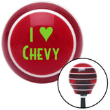 Green I 3 CHEVY Red Stripe Shift Knob with M16 x 15 Insert