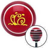 Yellow Hawaiian Waves 1 Red Stripe Shift Knob with M16 x 15 Insert