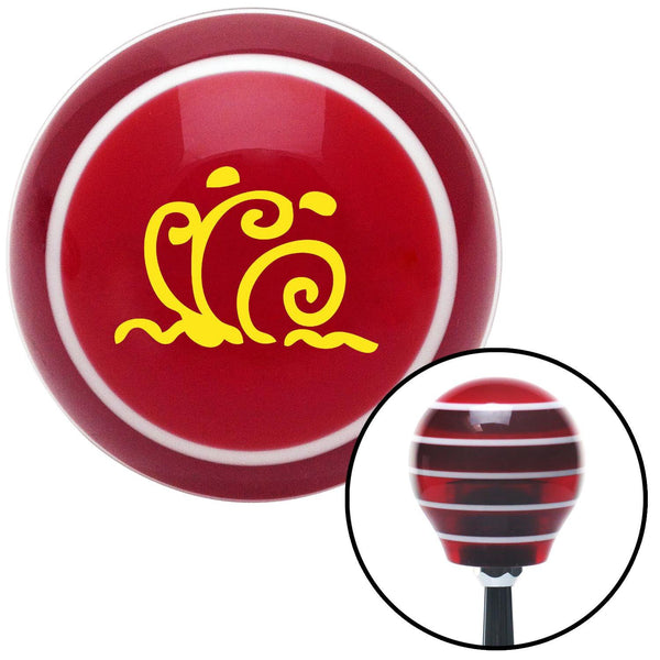 Yellow Hawaiian Waves 1 Red Stripe Shift Knob with M16 x 15 Insert