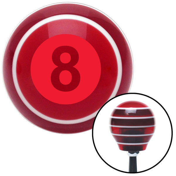 Red 8 Ball Red Stripe Shift Knob with M16 x 15 Insert