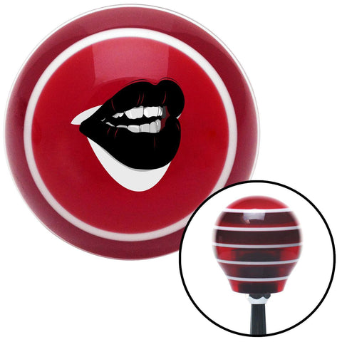 Black Lips Red Stripe Shift Knob with M16 x 15 Insert